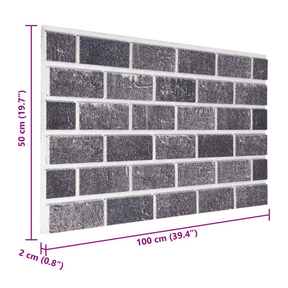 Wandpanelen 10 pcs Zwart en Grijs 100 x 50 cm EPS-schuim