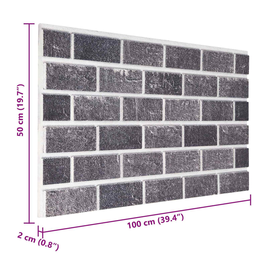 Wandpanelen 10 pcs Zwart en Grijs 100 x 50 cm EPS-schuim