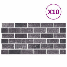 Wandpanelen 10 pcs Zwart en Grijs 100 x 50 cm EPS-schuim
