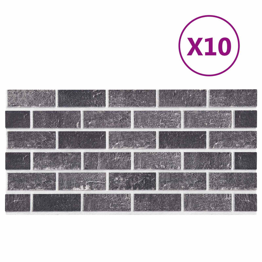 Wandpanelen 10 pcs Zwart en Grijs 100 x 50 cm EPS-schuim