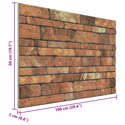 Wandpanelen 10 pcs Bruin en wit 100 x 50 cm EPS-schuim