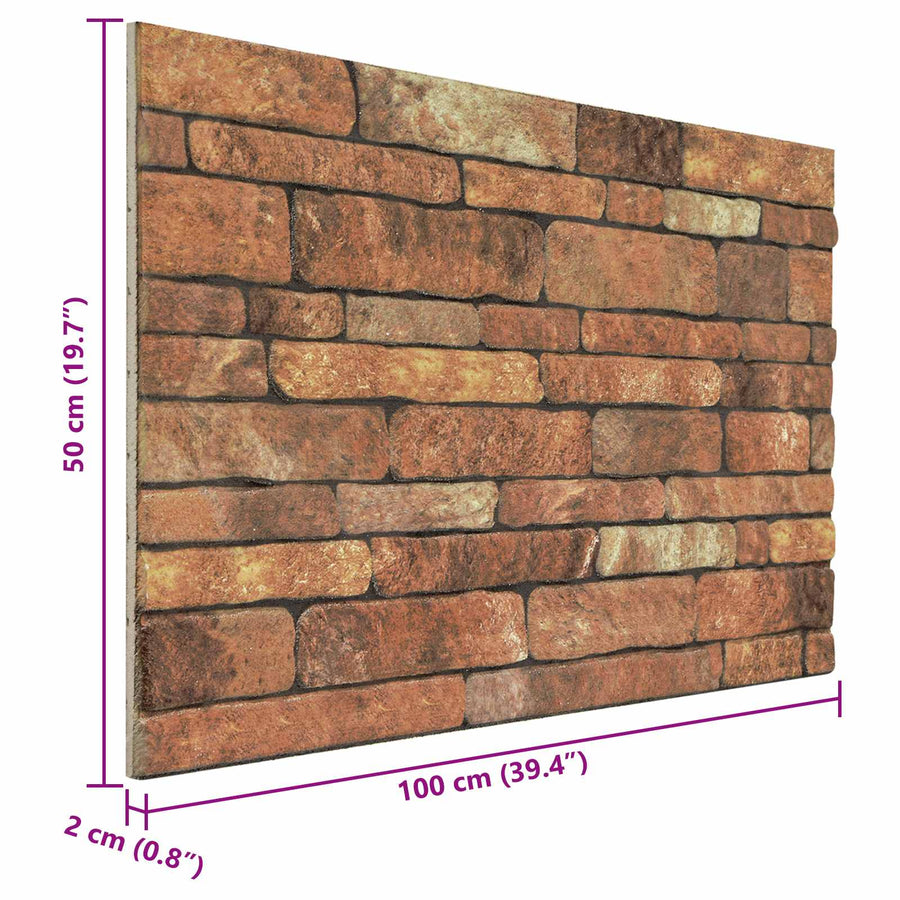 Wandpanelen 10 pcs Bruin en wit 100 x 50 cm EPS-schuim
