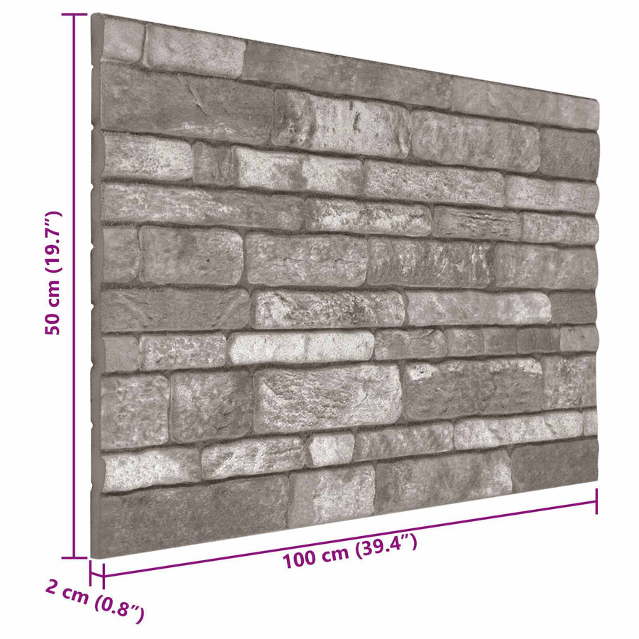 Wandpanelen 10 pcs Donkergrijs 100 x 50 cm EPS-schuim
