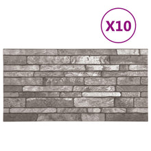 Wandpanelen 10 pcs Donkergrijs 100 x 50 cm EPS-schuim