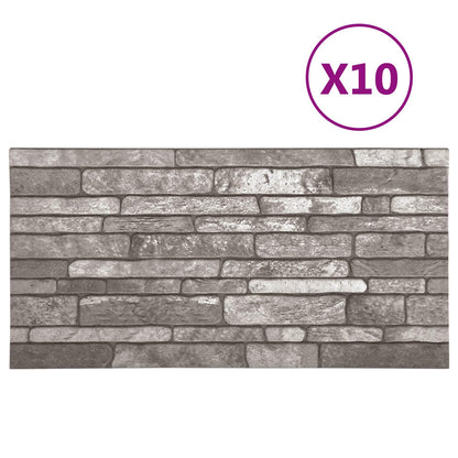 Wandpanelen 10 pcs Donkergrijs 100 x 50 cm EPS-schuim