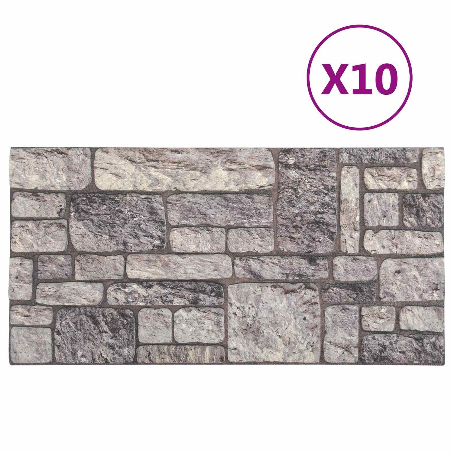Wandpanelen 10 pcs Grijs en Wit 100 x 50 cm EPS-schuim