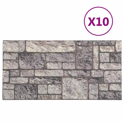 Wandpanelen 10 pcs Grijs en Wit 100 x 50 cm EPS-schuim