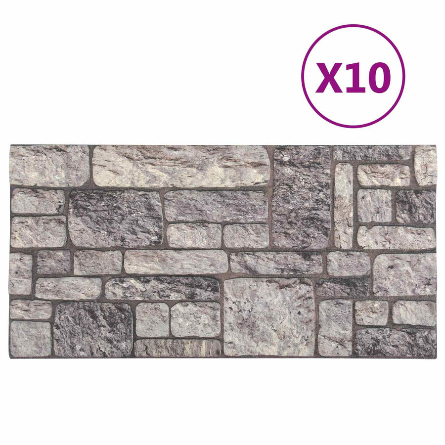 Wandpanelen 10 pcs Grijs en Wit 100 x 50 cm EPS-schuim