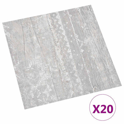 Zelfklevende Vloerplanken 30,5 x 30,5 cm 20 pcs PVC Grijs