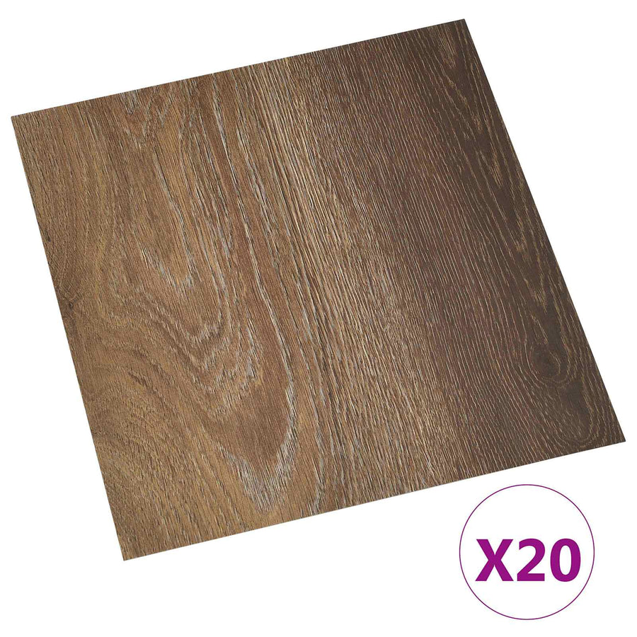 Zelfklevende Vloerplanken 30,5 x 30,5 cm 20 pcs PVC Bruin