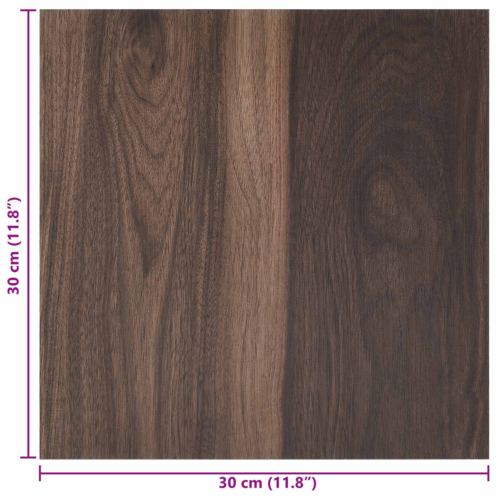 Zelfklevende Vloerplanken 30,5 x 30,5 cm 20 pcs PVC Donkerbruin