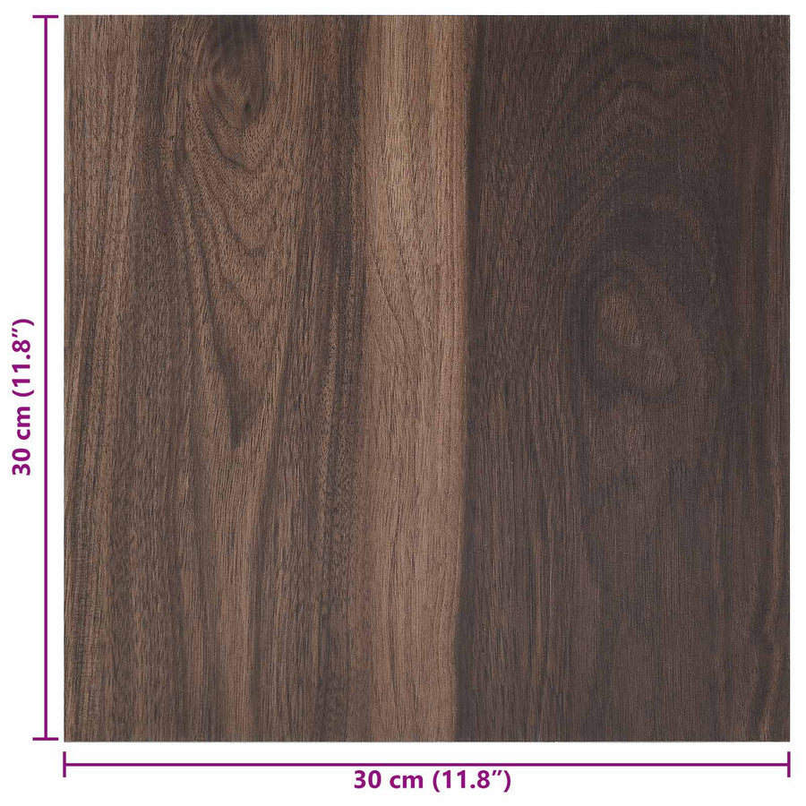 Zelfklevende Vloerplanken 30,5 x 30,5 cm 20 pcs PVC Donkerbruin
