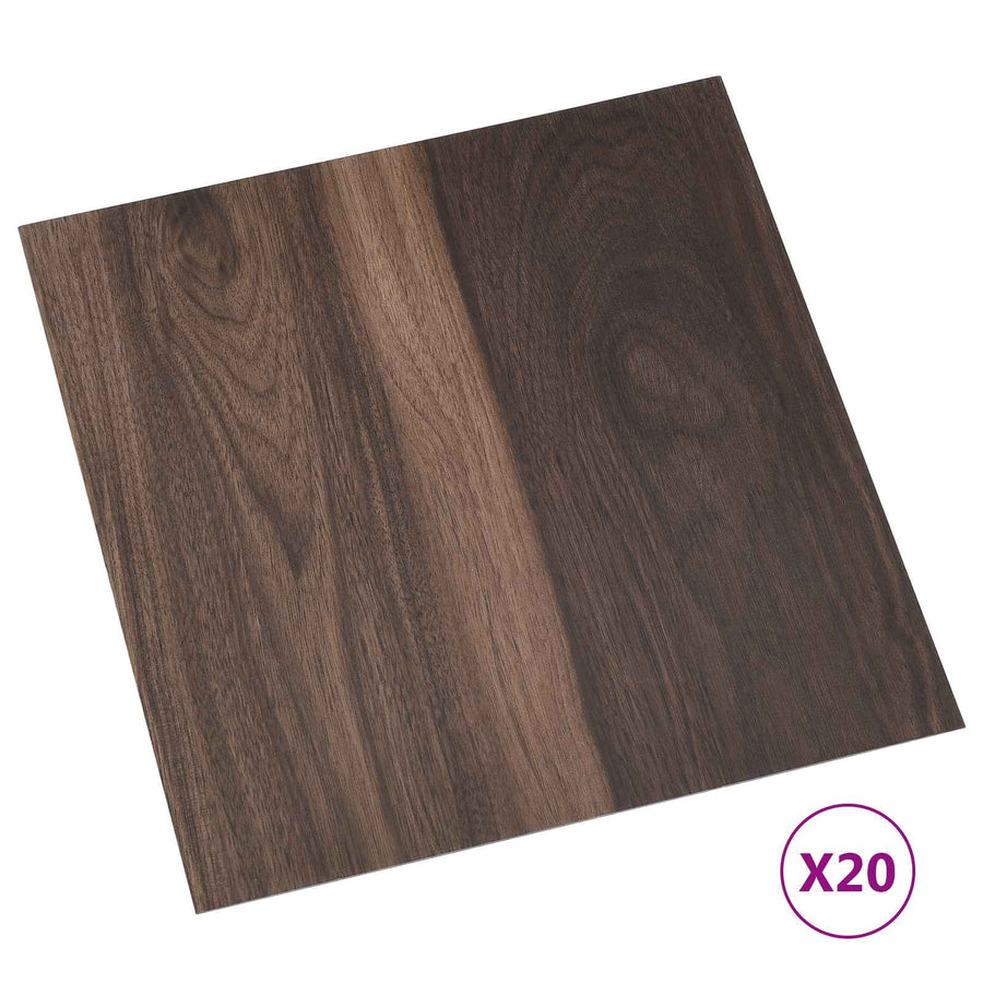 Zelfklevende Vloerplanken 30,5 x 30,5 cm 20 pcs PVC Donkerbruin