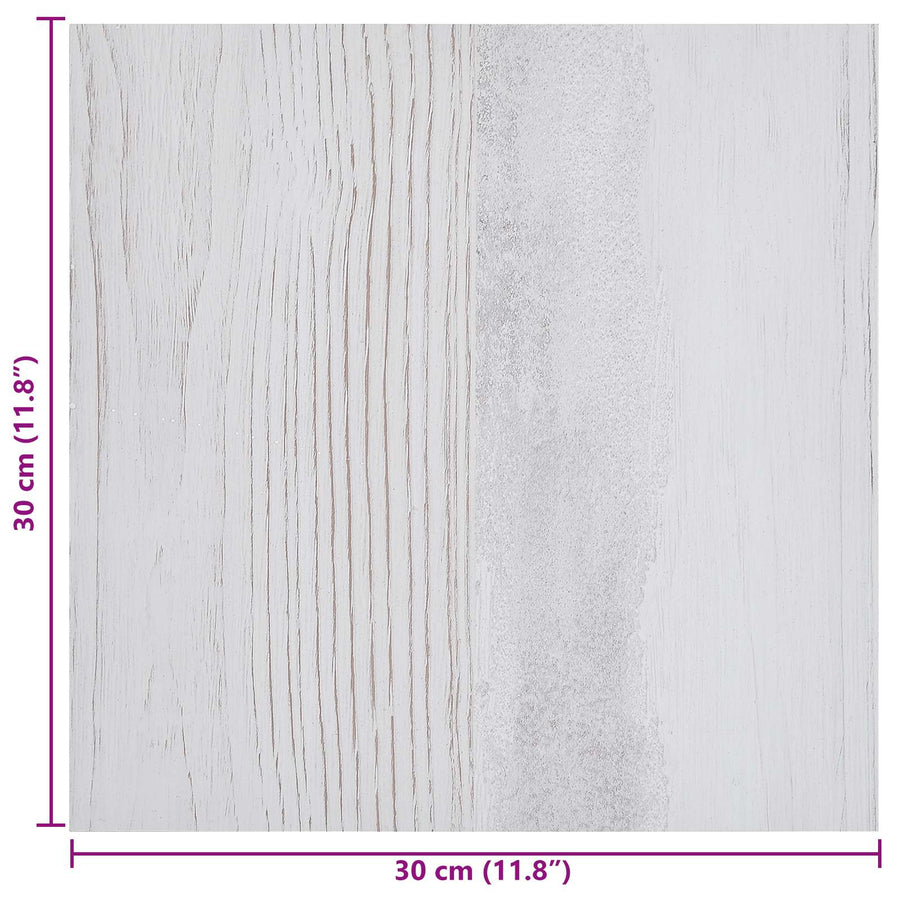 Zelfklevende Vloerplanken 30,5 x 30,5 cm 20 pcs PVC Wit en Hout