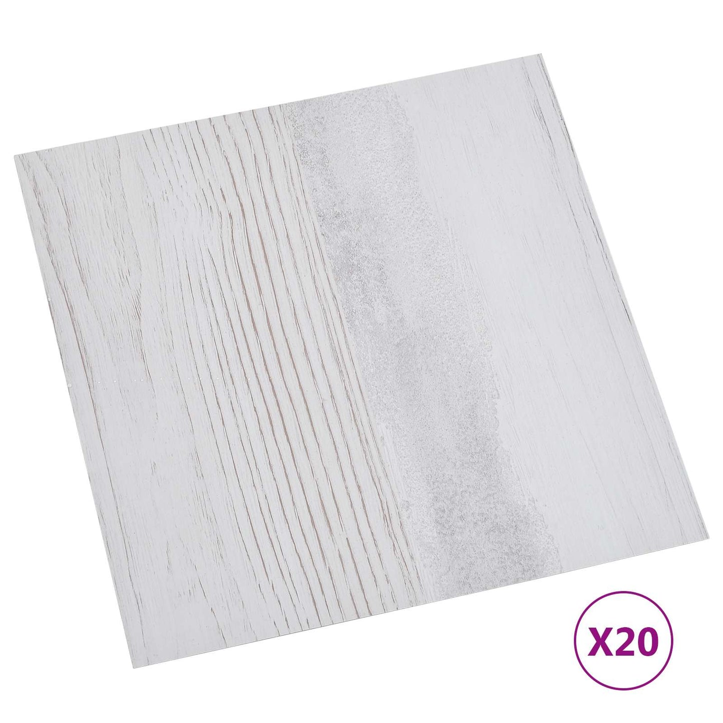 Zelfklevende Vloerplanken 30,5 x 30,5 cm 20 pcs PVC Wit en Hout