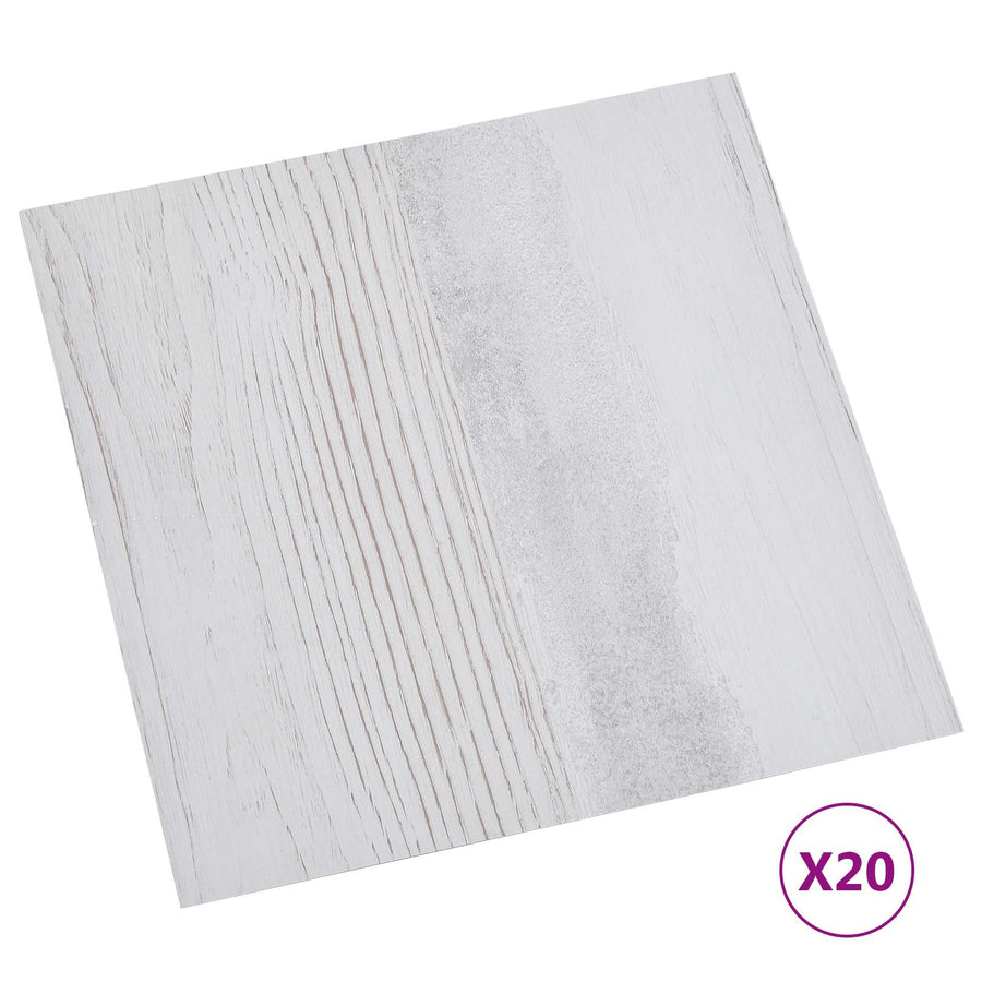 Zelfklevende Vloerplanken 30,5 x 30,5 cm 20 pcs PVC Wit en Hout