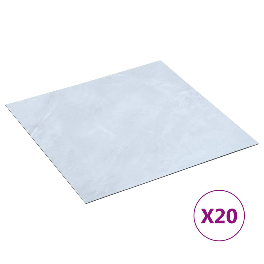 Zelfklevende Vloerplanken 30,5 x 30,5 cm 20 pcs PVC Wit Marmer