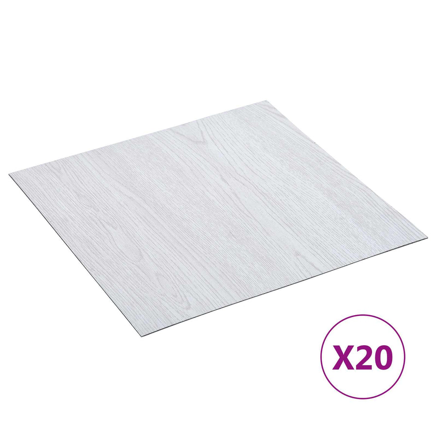 Zelfklevende Vloerplanken 30,5 x 30,5 cm 20 pcs PVC Wit