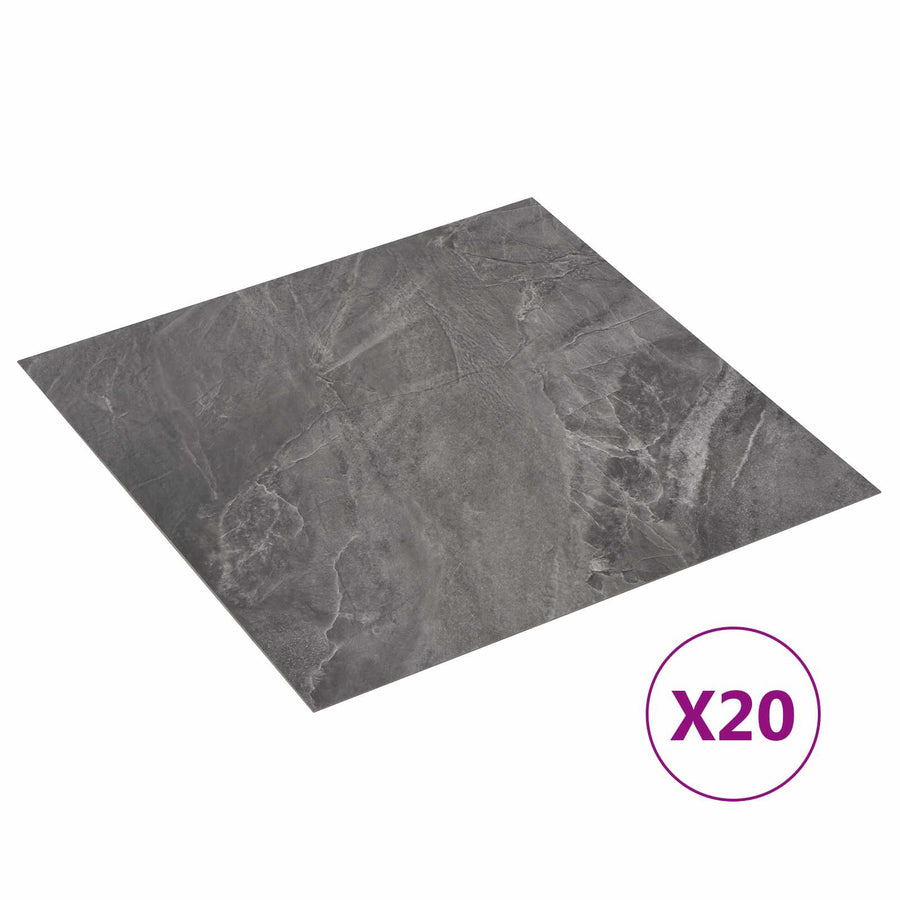 Zelfklevende Vloerplanken 30,5 x 30,5 cm 20 pcs PVC Zwart
