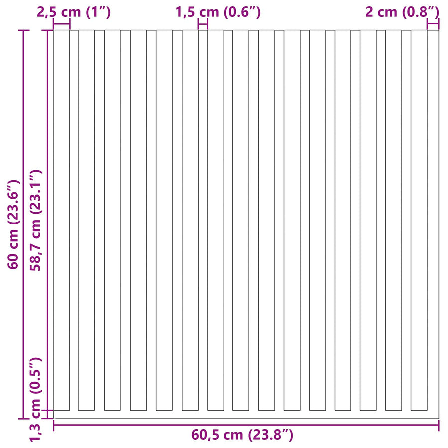 Wandpanelen 8 pcs Naturel 60,5 x 60 cm