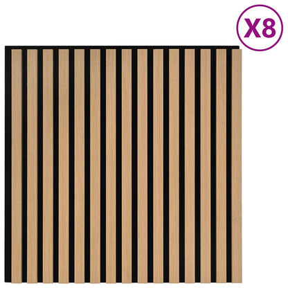 Wandpanelen 8 pcs Naturel 60,5 x 60 cm