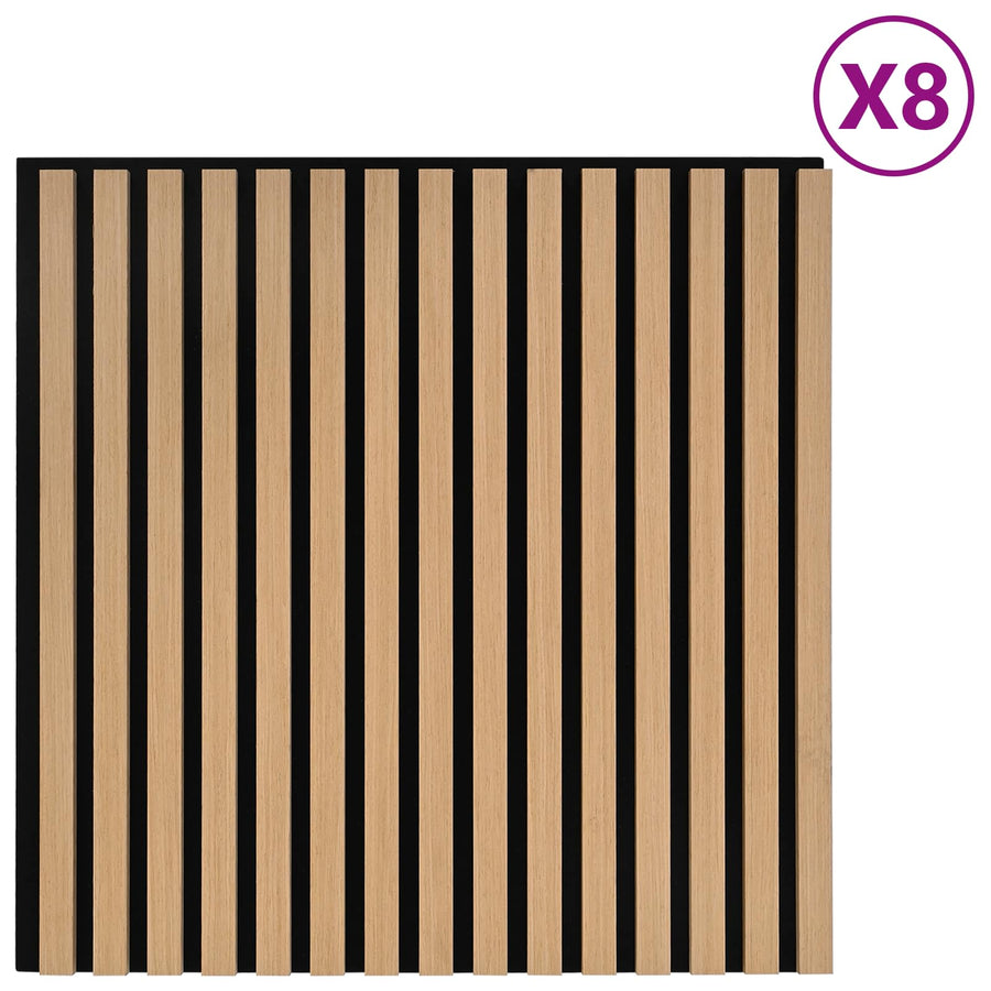 Wandpanelen 8 pcs Naturel 60,5 x 60 cm