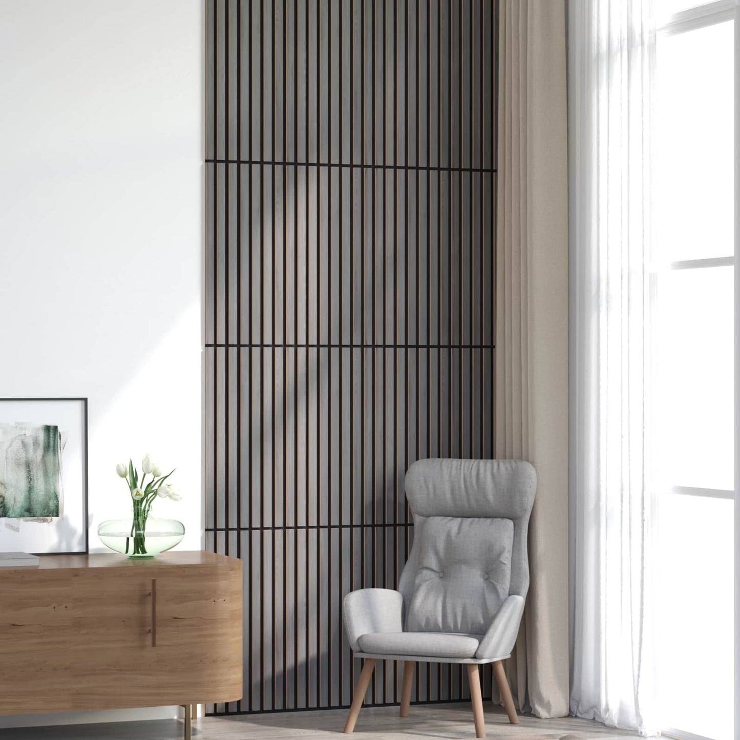 Wandpanelen 8 pcs Grijs 60,5 x 60 cm