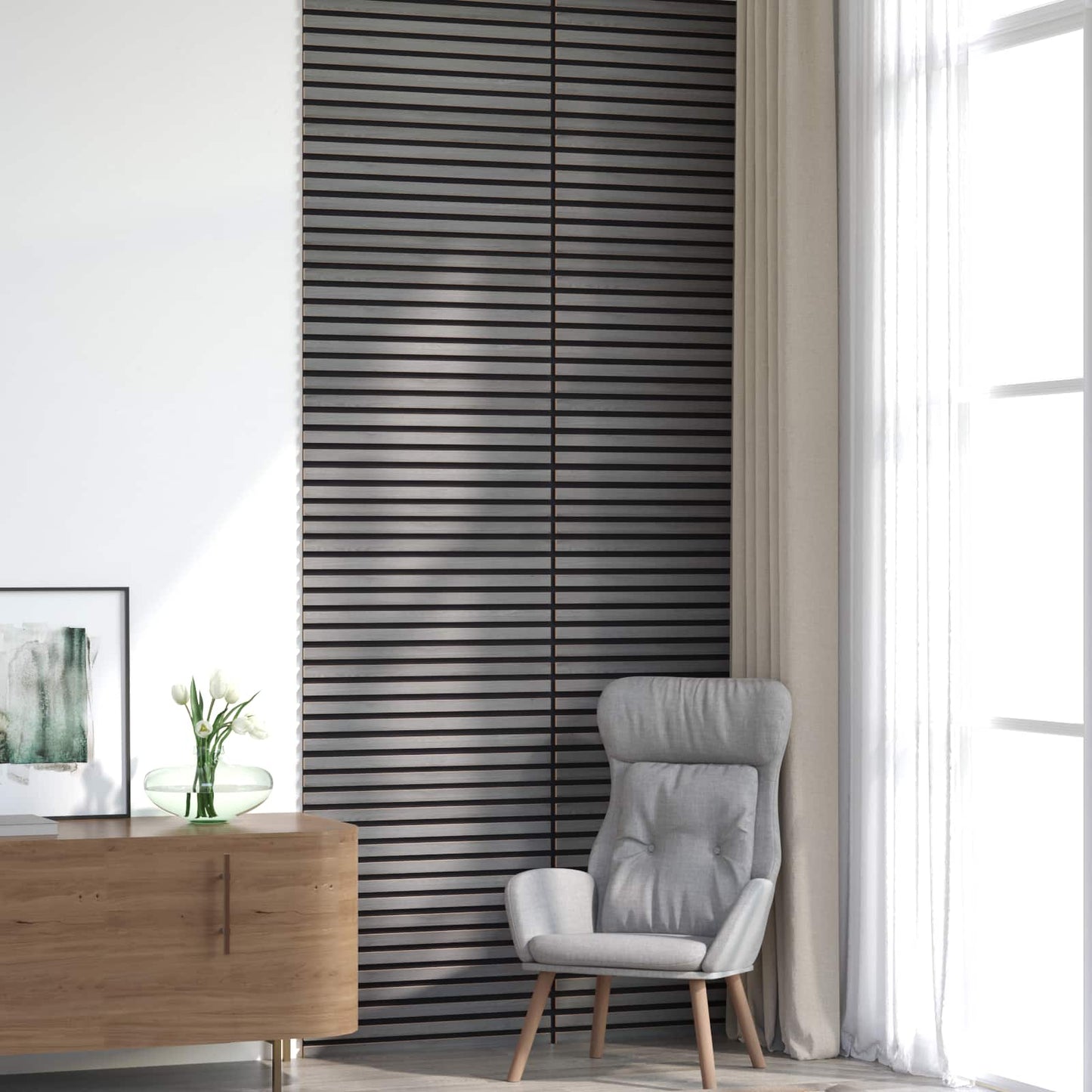 Wandpanelen 8 pcs Grijs 60,5 x 60 cm
