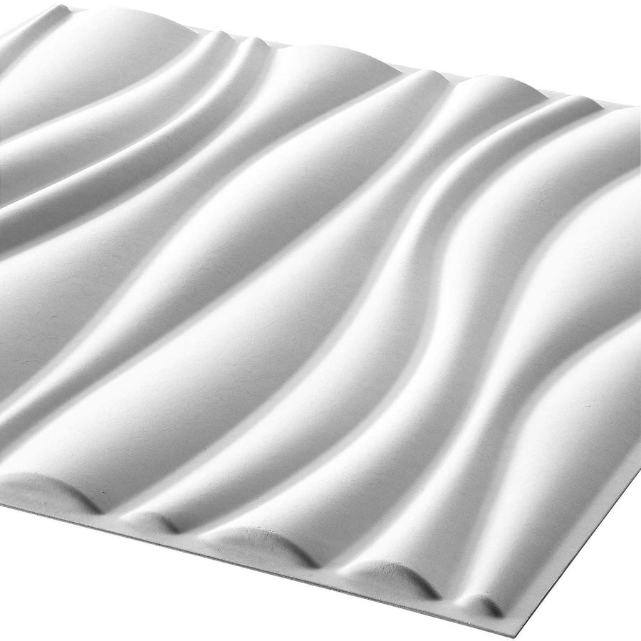 Wandpanelen 12 pcs Wit 50 x 50 cm Gevormde Natuurlijke Plantenvezel