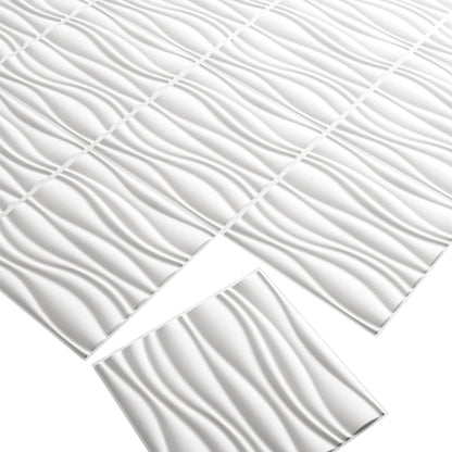 Wandpanelen 12 pcs Wit 50 x 50 cm Gevormde Natuurlijke Plantenvezel