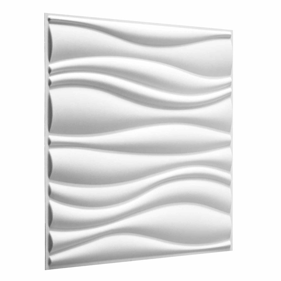 Wandpanelen 12 pcs Wit 50 x 50 cm Gevormde Natuurlijke Plantenvezel