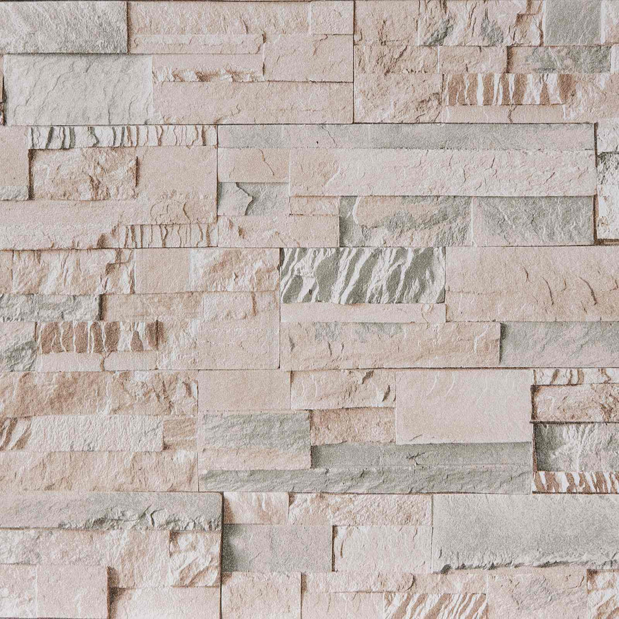 3D Steen Behang Beige 10 x 0,53 m Non-Woven Stof