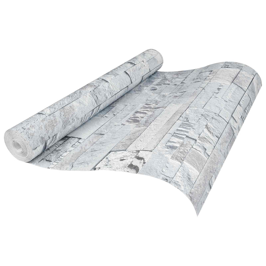 3D Steen Behang Lichtgrijs 10 x 0,53 m Non-Woven Stof