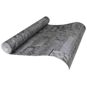 Behang 10 x 0,53 m steenlook zwart non-woven