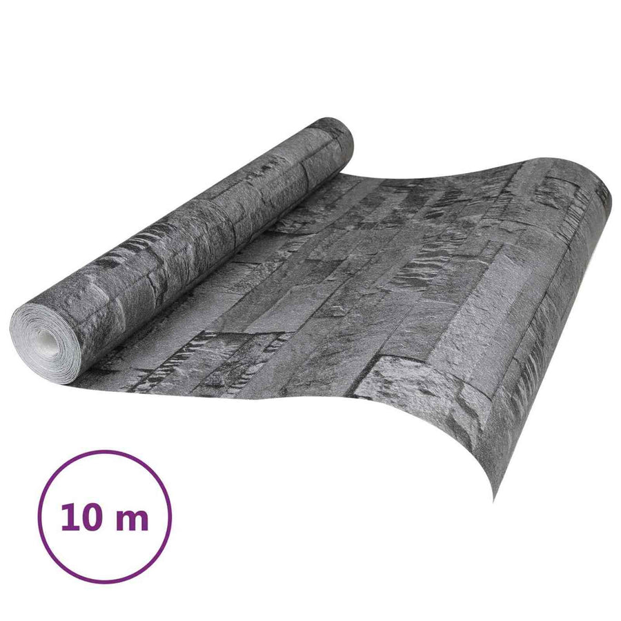 3D Steen Behang Zwart 10 x 0,53 m Non-Woven Stof