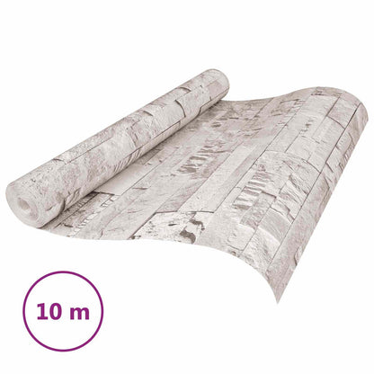 3D Steen Behang Crèmekleurig 10 x 0,53 m Non-Woven Stof