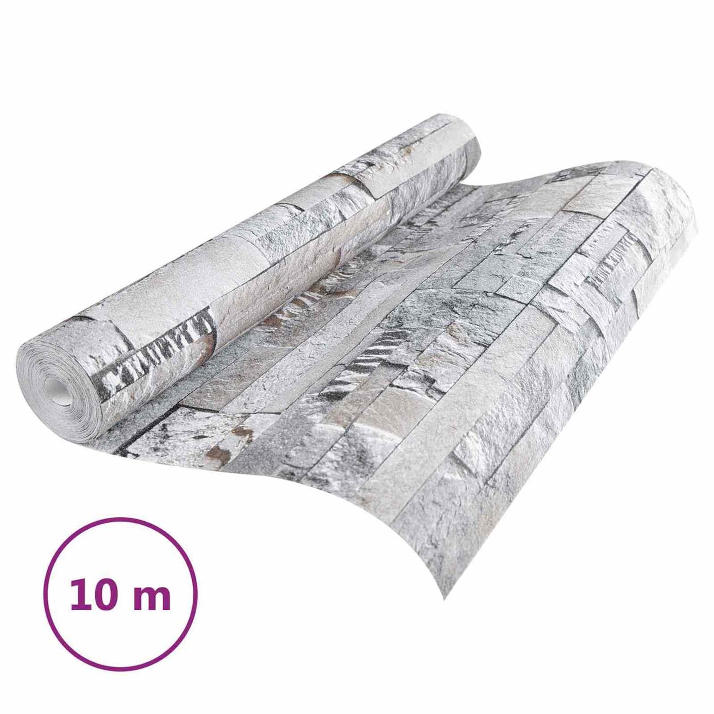 3D Steen Behang Grijs 10 x 0,53 m Non-Woven Stof