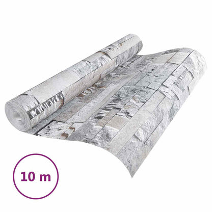 3D Steen Behang Grijs 10 x 0,53 m Non-Woven Stof