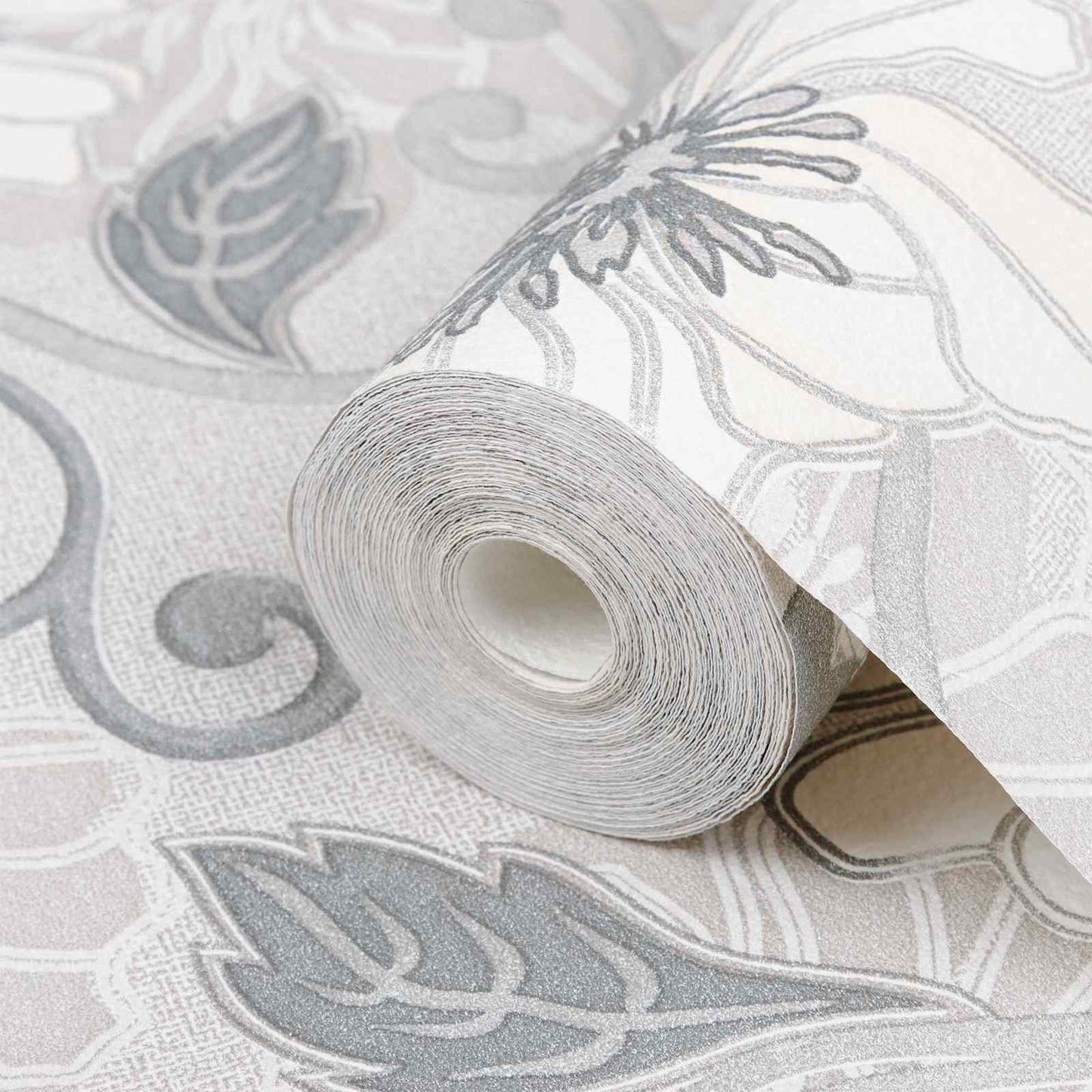 3D Vast Behang Gestreept Bloem 10 x 0,53 m Non-Woven Stof