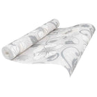 Behang 10 x 0,53 m non-woven gestreept bloem grijs