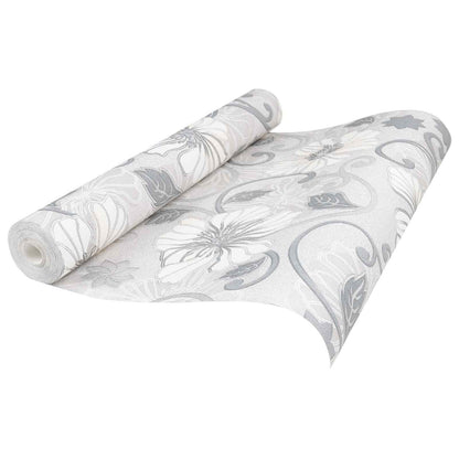 3D Vast Behang Gestreept Bloem 10 x 0,53 m Non-Woven Stof