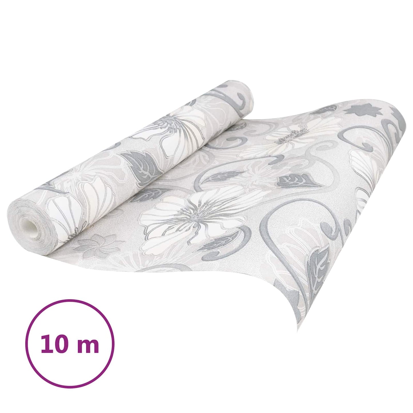 3D Vast Behang Gestreept Bloem 10 x 0,53 m Non-Woven Stof