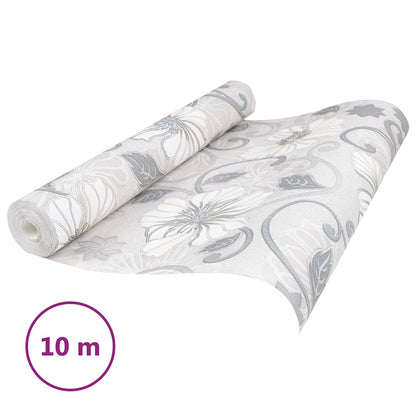 3D Vast Behang Gestreept Bloem 10 x 0,53 m Non-Woven Stof