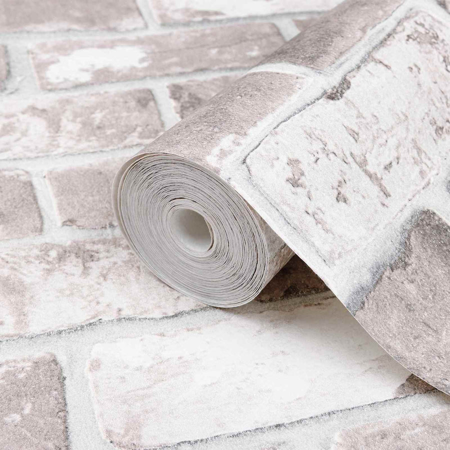 3D Vast Behang Gestreept Baksteen 10 x 0,53 m Non-Woven Stof