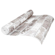 Behang 10 x 0,53 m gestreept baksteen non-woven