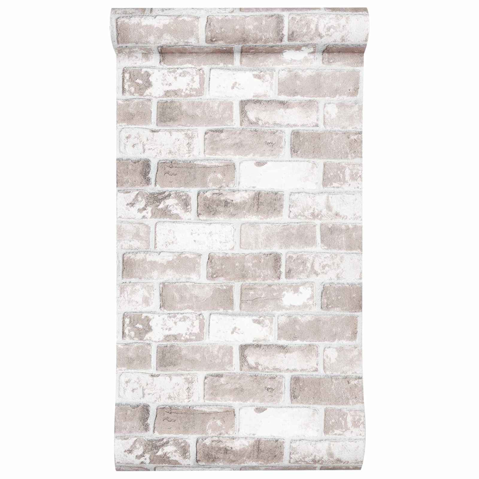 3D Vast Behang Gestreept Baksteen 10 x 0,53 m Non-Woven Stof
