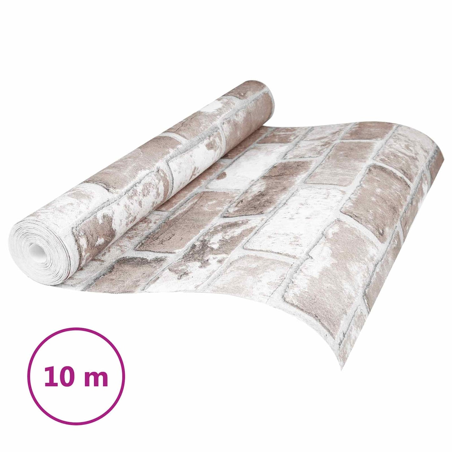 3D Vast Behang Gestreept Baksteen 10 x 0,53 m Non-Woven Stof