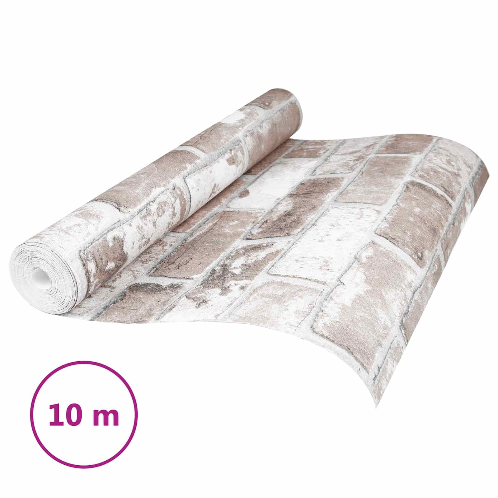 3D Vast Behang Gestreept Baksteen 10 x 0,53 m Non-Woven Stof