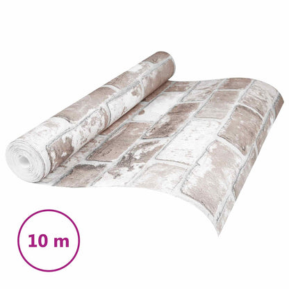 3D Vast Behang Gestreept Baksteen 10 x 0,53 m Non-Woven Stof