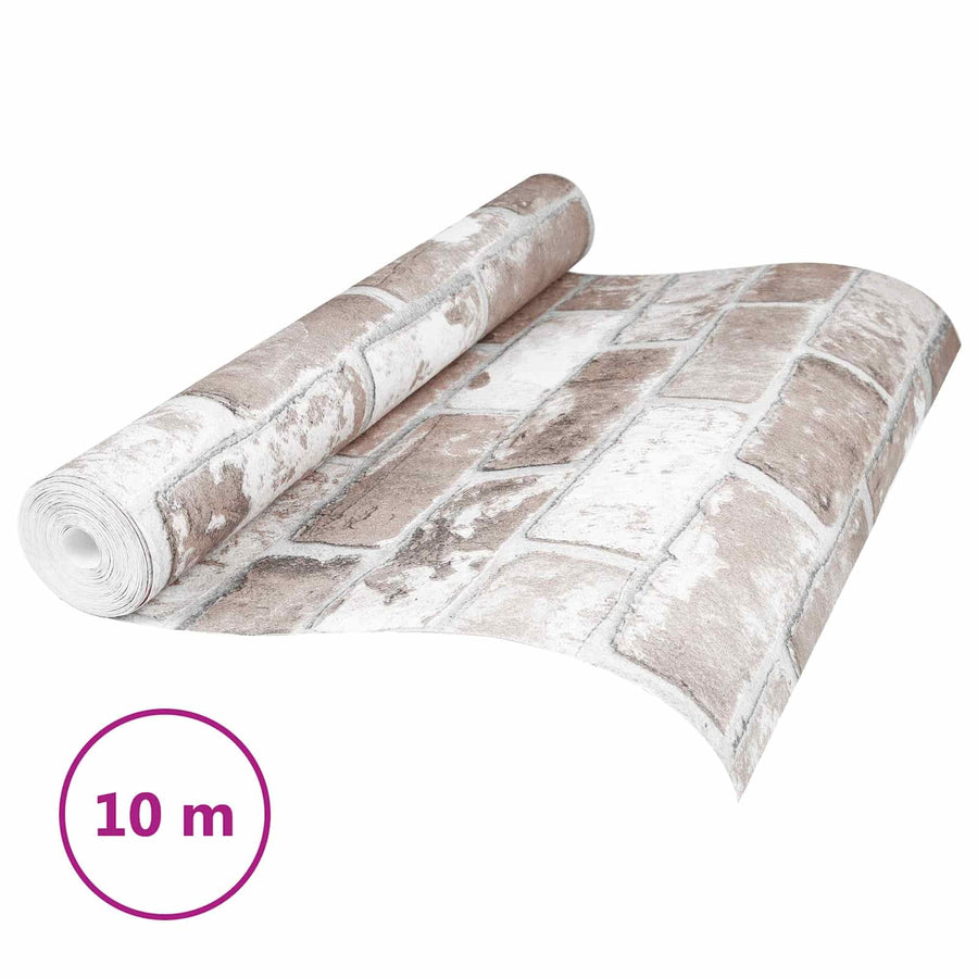 3D Vast Behang Gestreept Baksteen 10 x 0,53 m Non-Woven Stof